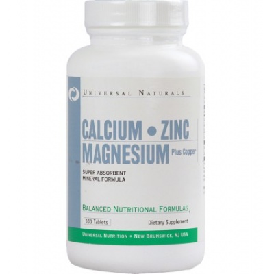  Universal Nutrition Calcium Zinc Magnesium 100 