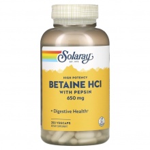  Solaray Betaine HCI with Pepsin 650  250 