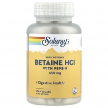  Solaray Betaine HCI with Pepsin 650  100 